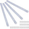 MKB 4 soportes planos rectos de acero inoxidable, placa de unión para estante de mesa, reparación de madera, fijación de muebles, con tornillos, conectores de barra para 4 agujeros de alta resistencia