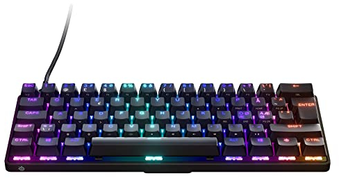 SteelSeries Apex 9 Mini - Tastiera meccanica da gaming - Switch ottici - Azionamento a 2 punti - Forma compatto mini 60% per eSport - Switch intercambiabili a caldo - Layout nordico (QWERTY)