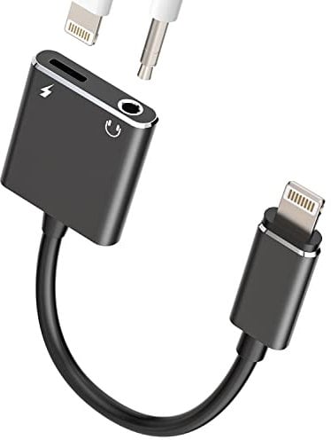 Iphone AUX Adapter for Headphone Jack Cable Lightning to 3.5mm Splitter Dongle 2in1 Charger Cord Audio Connector Apple MFI Certified for 11 12 13 14 Pro Max Mini 7 8 Plus Charge Music Earbud Converter