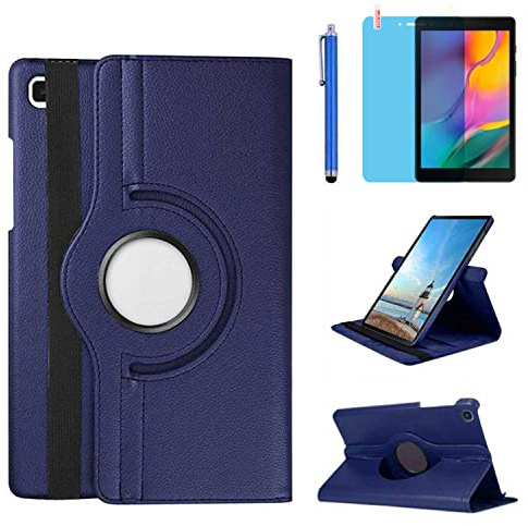 Case for Samsung Galaxy Tab A7 Lite 8.7 inch 2021 (SM-T220 SM-T225 SM-T227) - 360 Degree Rotating Stand Case Full Protective Cover,With Stylus Pen,Screen Film (Blue)