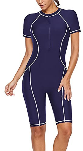 Costume Piscina Donna Due Pezzi Imbottito Swimsuit Training da Corsa Dimagrimento da Donna Che Copre la Pancia e Sembra Magro e al Ginocchio Pantaloni Corti Costume da Bagno Costumi da Piscina