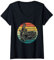 Damen Vintage Schnorchel Brille Schnorchel Schnorcheln T-Shirt mit V-Ausschnitt