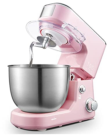 BLUNOA Kitchen Electric Vertical Mixer Multifunctional Large Capacity Food Blender with Dough Hook Stirring Rod and Egg Cage as Gift to the Housewife (Color : Pink)