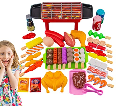 BBQ Grill Spielzeug Essen | Rollenspiel-Grillspielzeug-Set - Interaktives Spielzeug für Kinder, Campingspielzeug, Kochspielset, Grillset mit Spiellebensmitteln, Geburtstagsgeschenke, Spielzeug Wontool