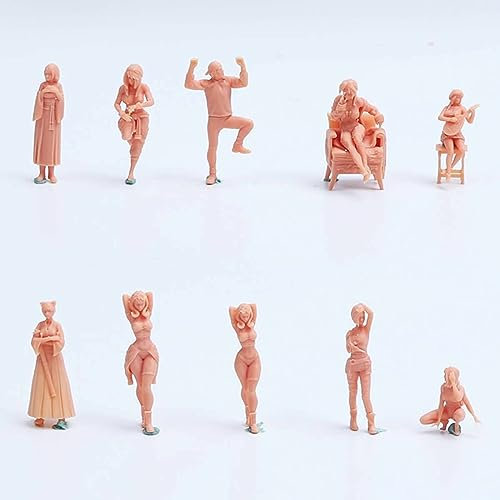 ZEDACAKAI (10 Pezzi 1/43 Figura Casual Beauty Model Resina Giovane Uomo Bella Ragazza Miniatura Garage Kit Bisogno di Essere Colorato da Te