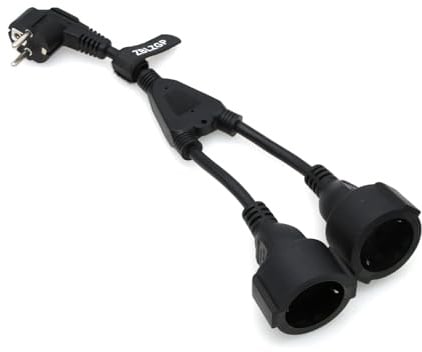 ZBLZGP IEC 320 C14 Stecker auf Europa Schuko Buchse Adapterkabel für USV PDU Netzkabel (CEE 7/7 Männlich-2*CEE 7/7 Weiblich)