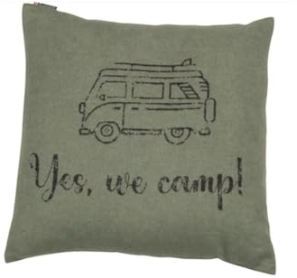 David Fussenegger Kissenhülle Yes, we Camp efeu, 50x50 cm