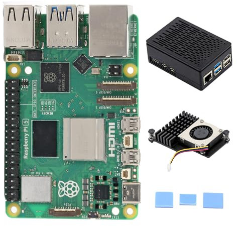 Tada Basic Kit for Raspberry Pi 5 4GB Including Pi 5 4GB Board, Pi 5 ABS Case and Active Cooler (4GB RAM)