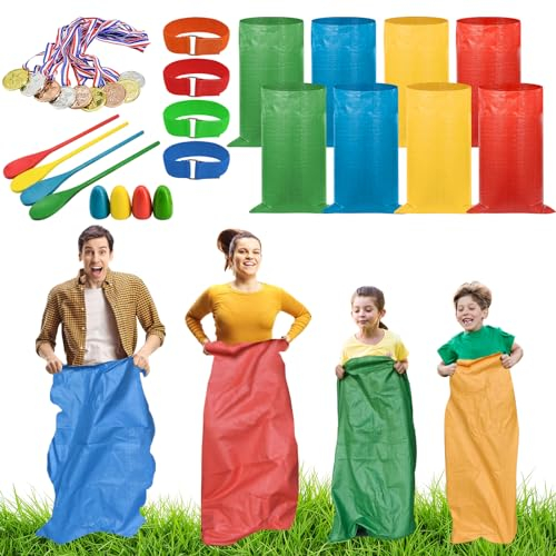 succulentlovers Lot de 25 sacs de course pour pommes de terre – Sacs de course à 3 pattes pour jeux de plein air, courses, relais de cuillère à œufs, médailles en plastique, jeux de fête sur pelouse