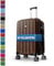 MY TRAVEL BAG Hartschalen-Koffer Trolley ABS Reisekoffer 4 Zwillingsrollen (Handgepäck-Mittel-Groß-Set) + 5cm Dehnungsfuge (Coffee, 3er Set)