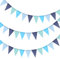 36pcs Guirnalda Banderines Azul, Banderines Triangulares 12M, Banderines Decoración Azul para Cumpleaños Boda Fiesta Jardín