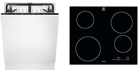 Electrolux Serie 600 Lavastoviglie Integrata Totale 60 cm, EES47311L, Comandi QuickSelect & Serie 300 Piano Cottura a Induzione 4 Fuochi da Incasso, EIB60424CK, Comandi SliderTouch