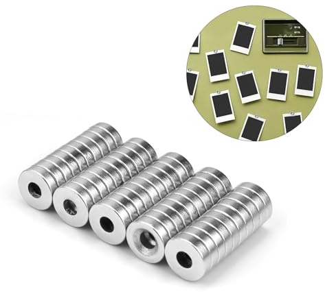 KINHARD 50 Stück Neodym Magnete mit Loch, 3 mm Magnet Neodym, Mini Magnete Stark, Magnetischer Rundloch Magnet, zum Anhaften von Gegenständen auf Metall