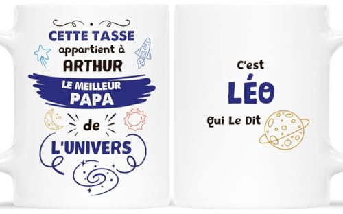 𝗖𝗔𝗗𝗘𝗔𝗨 𝗣𝗟𝗨𝗦 Mug Personnalisé Prénom - Cette Tasse Appartient À Prénom - Cadeau Fete Des Peres Personnalisé, Cadeau Papa Personnalisé, Tasse Personnalisable Fete Des Pere