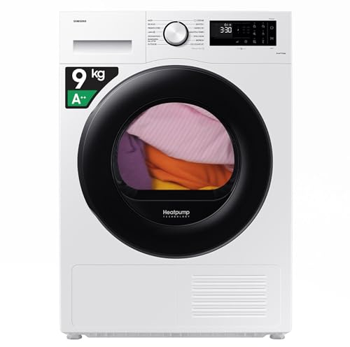 Samsung Asciugatrice Crystal EcoDry DV90CGC0A0AEET 9 Kg, Pompa di Calore, Wifi, Sensore Optimal Dry, Carica Frontale, 60L x 80H x 65P cm (Ricondizionato)