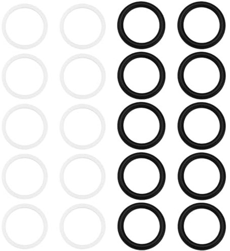 LT Easiyl Schnellspanner-Hydraulikkupplung, Gummi-O-Ring-Dichtung, 25 x 20 x 2,5 mm und 24,8 x 20,6 x 1,3 mm, kompatibel mit BG3-Stecker-Traktor, Schwarz und Weiß, 20 Stück