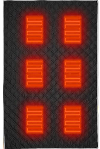 Sleeping Bag Pad, USB Power Sleeping Bag Heater, 6 Heated Zone Sleeping Bag Liner, Electric Sleeping Bag Heating Mat, Portable Sleeping Bag Heater, USB Powered Heated Blanket, Heated Mat for Camping,