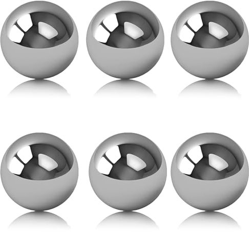 Edelstahl Gartenkugel, 6 Stück 50 mm Spiegelpoliert Hohlkugel,Edelstahl Blickball,Reflektierende Gazing Ball, Schwimmende Teichkugeln, für Hausgarten Ornament Dekorationen