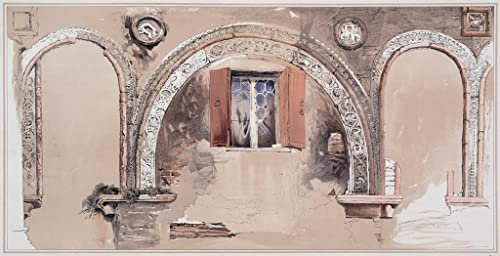 OuDeZjzhu Stampe su Tela Arte Quadro Tela da Arte Stampe Archivolti su palafitte da una rovina nel Rio Di Ca Foscari di John Ruskin per la Decorazione Della Parete 60x90cm