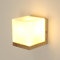 Toolight Applique Murale Intérieure Bois, Lampe Murale en Verre E27, Luminaire Mural Intérieure pour Chambre Couloir Escalier Salon, Carrée (Ampoule Non Incluse)