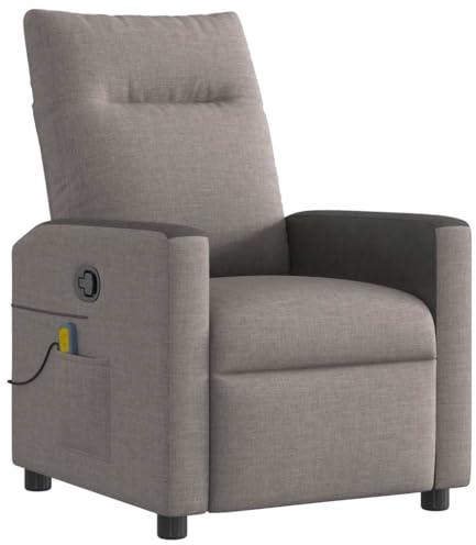 vidaXL Massagesessel Taupe Stoff