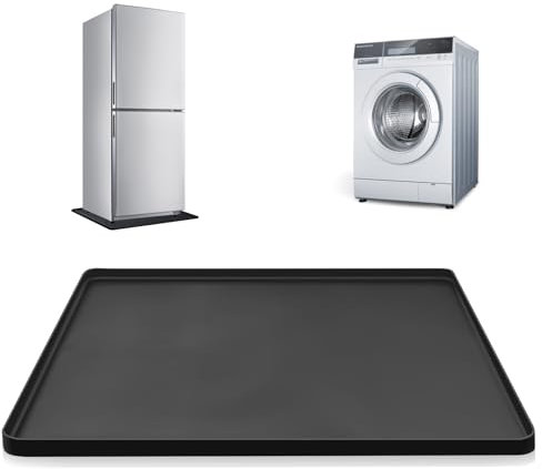 YedZen Drip Tray, 60 x 60 cm Silicone Floor Mat for Fridge, Fridge Mat with Raised Edge Prevents Water Leaks and Floor Protection, Drip Tray for Refrigerator, Washing Machine, Wine Cabinet