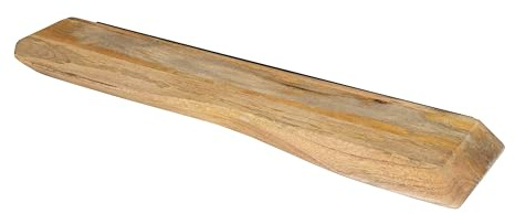 SAM Wandboard Liora 80x20 cm, Mangoholz Natur/Rau, Baumkante | massiv, 35 mm Starkes Regal/Steckboard, gegenläufig abgeschrägte Kanten