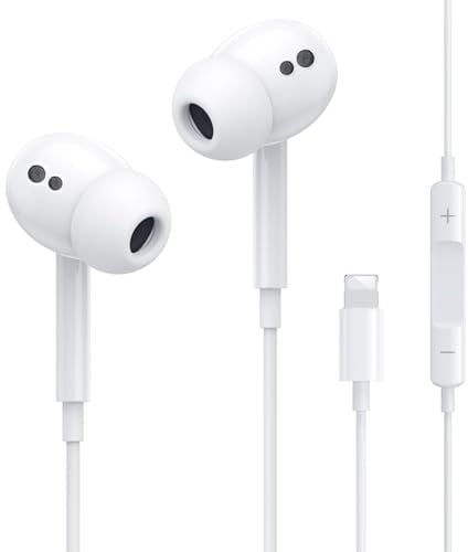 iPhone Kopfhörer mit Kabel【MFiZertifiziert】In-Ear Kopfhörer mit Kabel Mikrofon und Lautstärkeregler,HiFi Audio Stereo Ohrhörerl für iPhone 14/13/12/11/XS Max/XR/8/7 Kompatibel mit allen iOS-Systemen