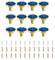 12Pcs Zinc Alloy Drawer Knobs, Round Kitchen Cabinet Pull Handles with Screws for Chest of Drawers Furniture Cupboard Dresser Wardrobe Door Handles and Knobs (Blue)