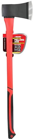 Dekton 4Lb Felling Axe With Fiberglass Handle- Heavy-duty Axe For Tree Cutting, Splitting Wood, Outdoor Use| Shock-resistant Handle For Comfort & Control| Durable Steel Blade| Long-lasting Performance