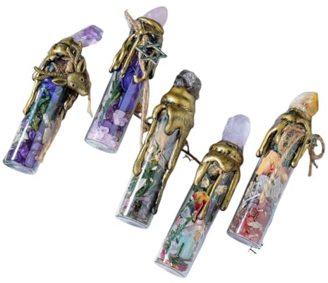Natürliche Kristallstein-Wunschflasche, Energiebehälter, Stein, Basteln, Heimdekoration, Geschenke, 1 Stück, großes zufälliges Material