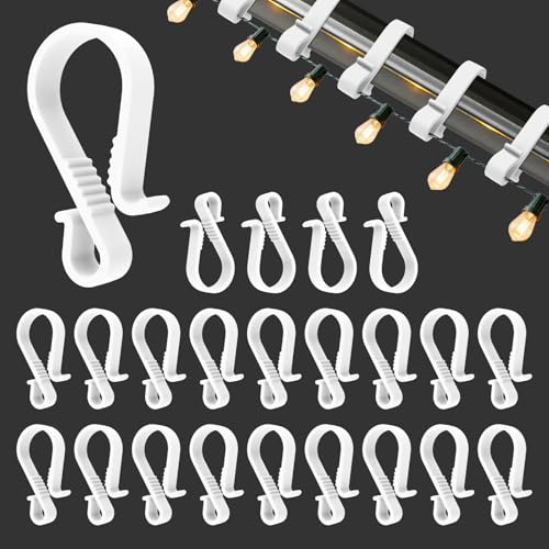 Gcstnn Dachrinnenhaken für Lichterkette, 40x Befestigung Lichterkette Outdoor Dachrinnenhalter Dachrinne Sunststoff für Weihnachten Lichterketten Weihnachtsbaum Außen-Weiß