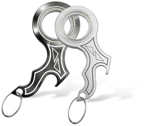 Schlüsselanhänger Spinner 2PCS Flaschenöffner lustig Fidget Spinner Legierung Bieröffner Keyring Tragbar Finger Spinner Schlüsselanhänger Ring für Fingertraining, Angstlinderung Schlüssel Spinner