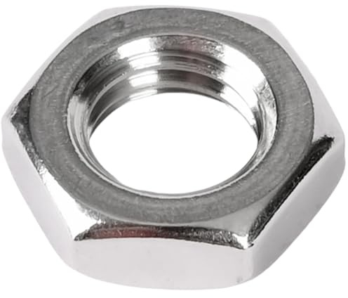 Sechskantmuttern niedrige Form M10 (DIN 439) | Edelstahl A2 V2A rostfrei | flache Muttern mit Fase | 50 Stück