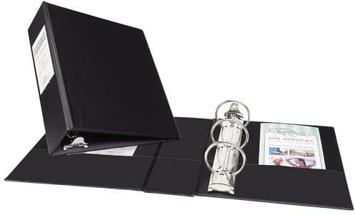 Avery Mini-Ordner für 14,9 x 21,6 cm Seiten, 5,1 cm runder Ring, schwarz, 1 Ordner (27554)