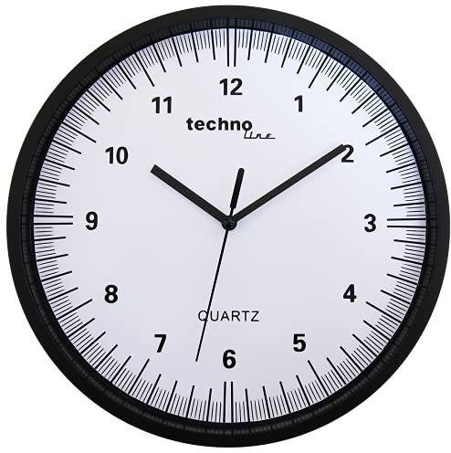 Technoline Wanduhr WT 6700 Black Silber Rahmen