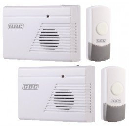 KIT 2 CAMPANELLI SENZA FILI WIRELESS PULSANTE IP44 GBC