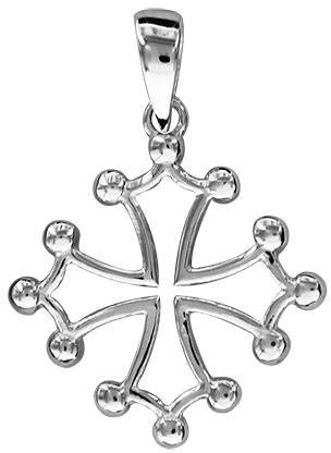 Bijoux Laperledargent Pendentif Argent rhodié (Argent 925‰ + Protection Rhodium) Croix occitane Petite + écrin (Offert) + Certificat d'Authenticité Argent 925‰