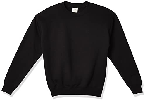 Hanes Big Boys' Eco Smart Fleece Crew, Black, Large