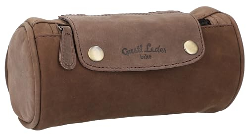 Gusti Fahrradtasche Leder Judith A. Gepäcktasche Lenkertasche Satteltasche Ledertasche Dunkelbraun Damen Herren Braun Vintage