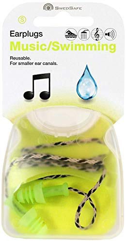 Swedsafe Gehörschutz Ohrstöpsel für Musik und Schwimmen 24dB - Motorsport Gehörschutzstöpsel mit Kordel und Aufbewahrungsbox S/M