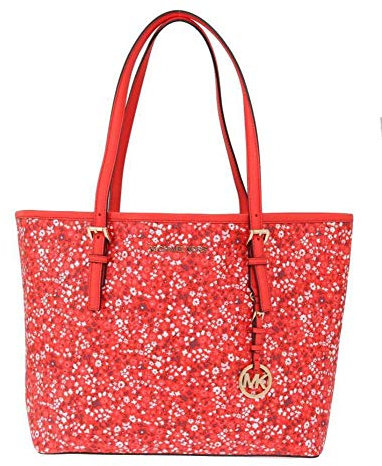 MICHAEL Michael Kors Women's Jet Set Travel MEDIUM Leather Carry All Tote Handbag