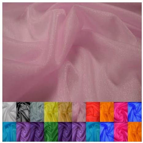 Fabrics-City rosa stretch fein netz Stoff chiffon glitzer Meterware Netzstoff Mesh Tüll zum Nähen Dekonetz Gitter transparent für Mode Kostüme DIY Bekleidung hochwertig, 5078