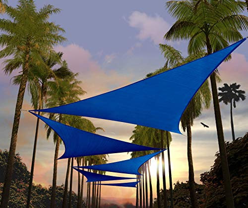 Amgo Sonnensegel, dreieckig, 40,6 x 40,6 x 57,6 cm, Blau
