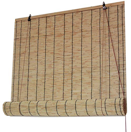 Geovne Reed Vorhang Außenrollos,Raffrollo Bambusrollo,Natürliche Garten Terrasse,Reed Vorhang Ohne Bohren,Weitere Größen Wählbar (120x200cm/47x79in)