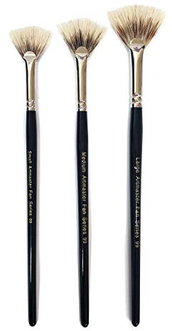 Artmaster Series 99 Synthetic Bristle Fan Paintbrush Set of 3