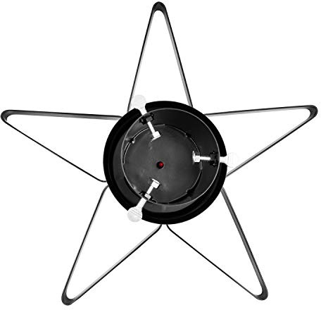 The Christmas Workshop 70879 Star Shaped Christmas Tree Stand / Fits Trees Up To 2.8M Tall & 9CM Diameter / Holds 0.9L of Water / Black Colour / 47cm x 47cm x 14cm