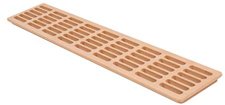 MS Beschläge Vollholz Lüftungsgitter 550mm x 100mm Belüftungsgitter Massivholz Abluft-Gitter Türbelüftung Saunalüftung Saunagitter Heizungsabdeckung (Buche)
