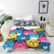ANHOPE Nette Cartoon Tier Katze Bettwäsche Set 3 Teilig Weich Bettbezug 135x200 cm & 2 Kissenbezug 50x70 cm Microfaser Bettbezüge Set mit Reißverschluss Bettdeckenbezug für Kinder Jungen Mädchen