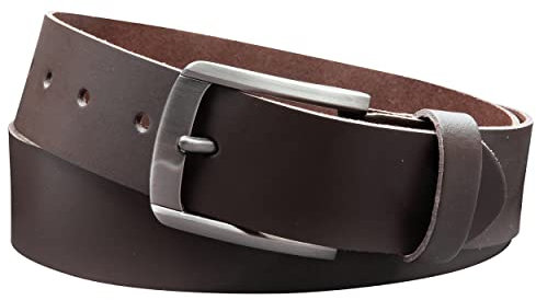 Vascavi Ledergürtel, 4 cm breit, Echtes Leder, Unisex Gürtel für Damen und Herren, MADE IN GERMANY, AM560-SL-Dunkelbraun-95